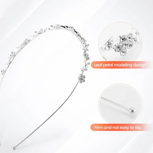 Diadema De Boda Con Estampado De Hojas Y Flores Para Dama De