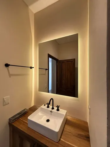 Espejo Baño Led Rectangular 60 Cm Luz Fría New Cristal
