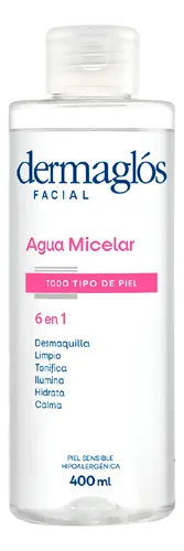 Dermaglós Facial Agua Micelar 6 En 1 Desmaquillante 400ml
