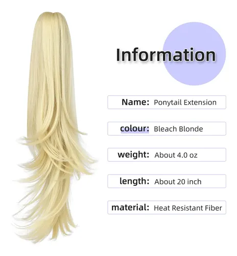 Extension De Cabello Cola De Caballo 50cm C/broche Rubi Blea