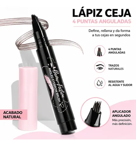 Lápiz De Cejas De Color Con Cepillo Inclinado Y Resistente