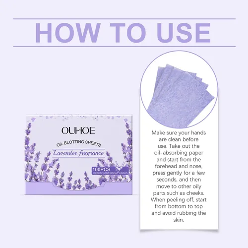 Papeles Secantes De Lavanda Ouhoe Para Piel Grasa