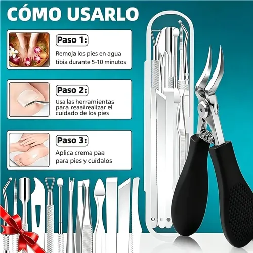 Set 12 Cortauñas De Acero Inoxidable Profesional