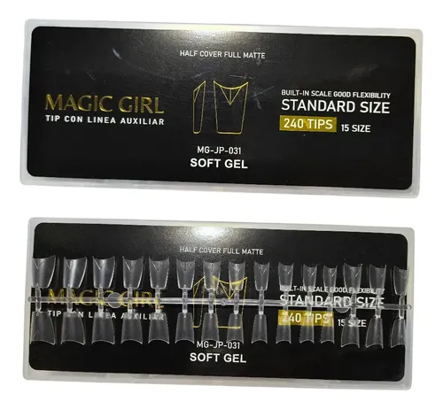 Tips Borde Libre Curva C Magic Girl 240 Pcs Full Matte