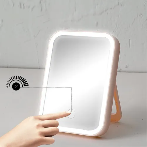 Espejo De Maquillaje De Viaje Recargable, Portátil, Iluminad