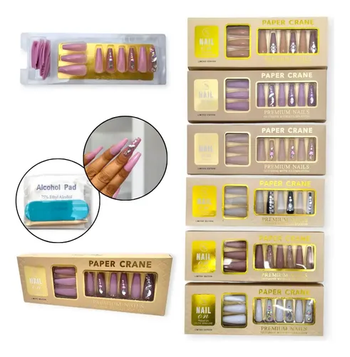 Uñas Postizas Nails X12 Mayorista Uña Adhesivas Diseños