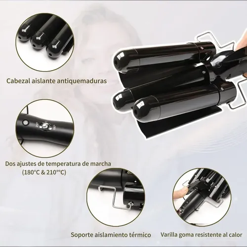 Tenaza Rizadora Cabello Para Ondas Temperatura Ajustablefhjf