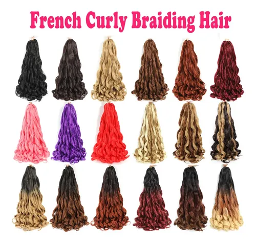 Cabello Trenzado Rizado Francés Conrora, 60 Cm, 8 Paquetes,
