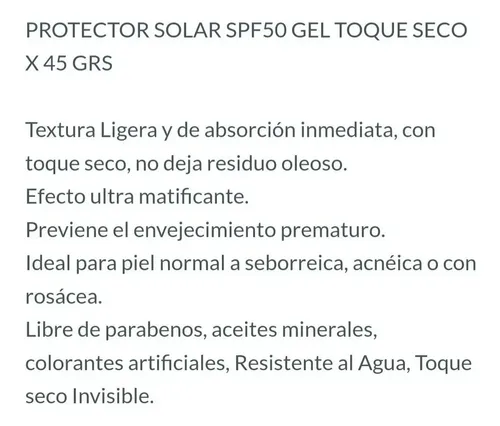Idraet Protector Solar Toque Seco Spf 50 Gel Facial Uva