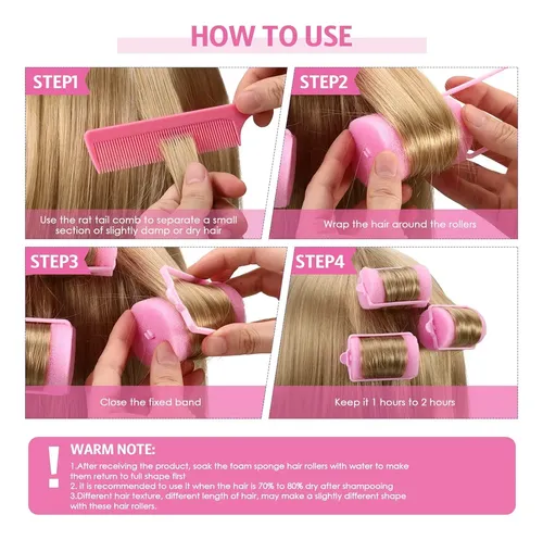 Rulos De Espuma Flexibles Rosa Para Pelo 48 Unidades
