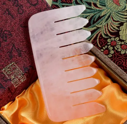 Peine Gua Sha Cuarzo Rosa Masaje Relajante