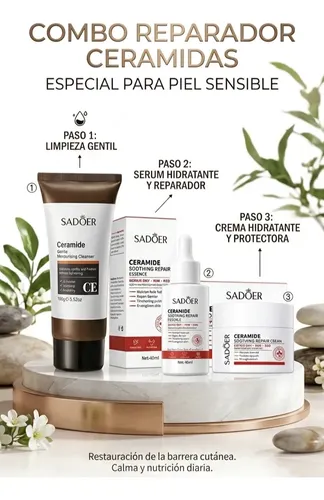 Kit Skincare Facial Ceramida Piel Sensible Rosácea Sadoer