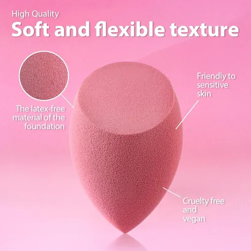 Makeup Sponge 7 Pcs Vegan Cruelty Free Blender Multi Colored Rosa
