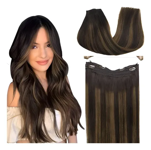 Extensiones De Cabello 100% Natural Con Vincha Y Clips 55cm Color #4/27/4