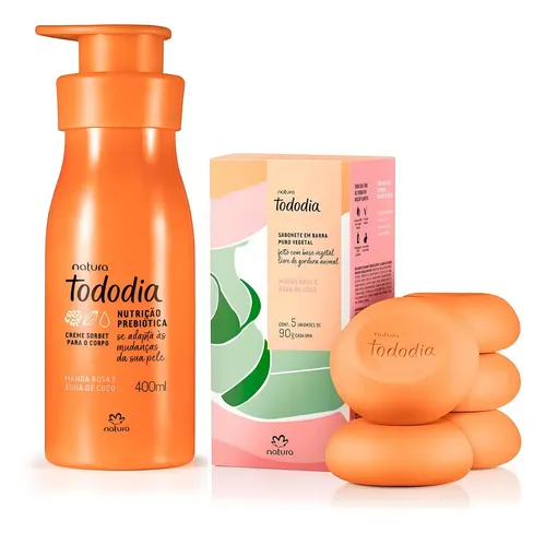 Kit Crema Corporal Tododia Manga Rosa y Agua de Coco + Jabón con Fragancia Neutra