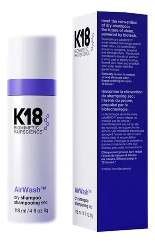 Airwash Shampoo En Seco K18 X 118ml Limpieza Y Proteccion 3c