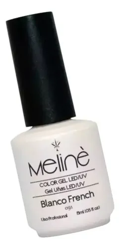 Esmalte Meline Nuevos Colores Gel Uv/led Semip. X 15 Ml Color 091 Blanco French