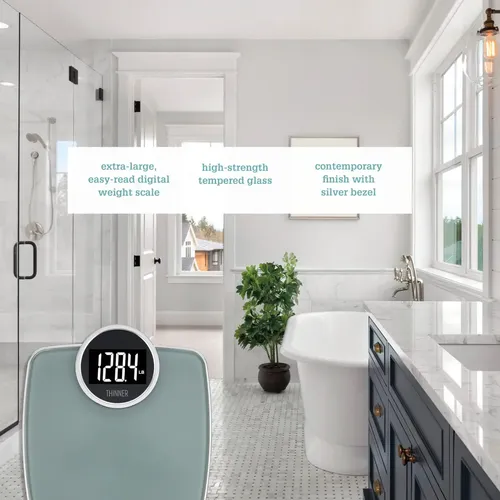 Báscula De Baño Digital Más Delgada De Conair Silver, 182 Kg