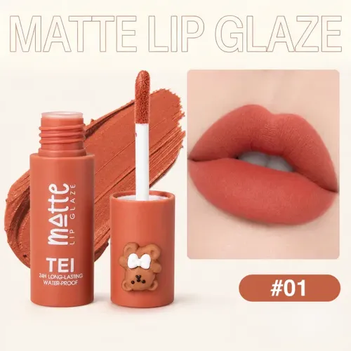 Matte Lip Glaze Osito Labial Liquido X6uni Tei Cosmetica