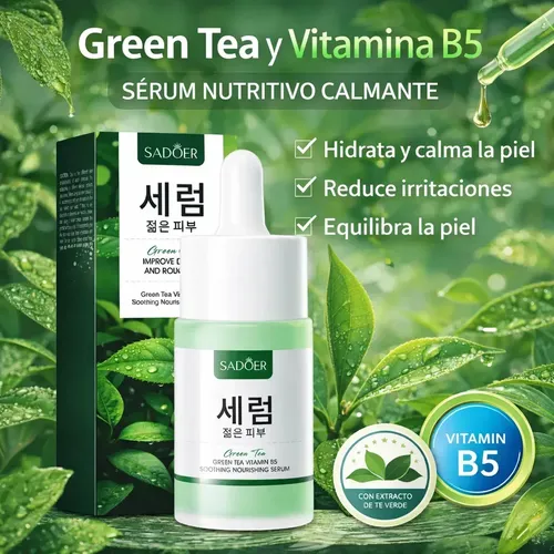 Sérum Calmante Y Nutritivo Té Verde Vitamina B5 30 Ml Sadoer Todo Tipo De Piel Día/noche