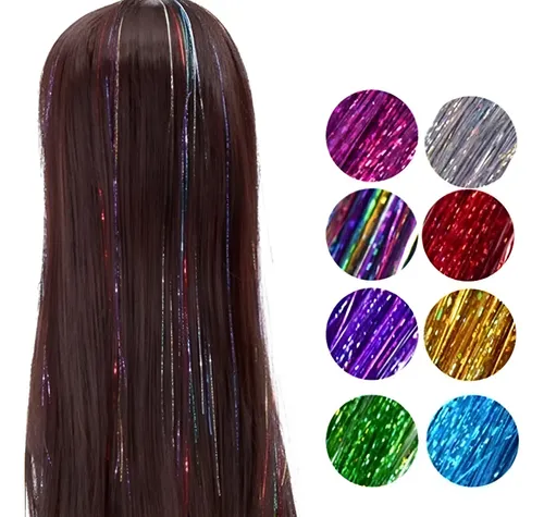 Oropel Extensiones De Cabello Brillantes Holográficas