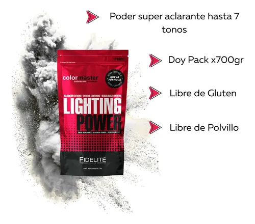 Kit Polvo Decolorante Color Master Fidelite 700gr Super Aclarante Hasta 7 Tonos White + Serum Oleo Extraordinario Mythical Argan 120ml Anti Frizz Reparador Puntas Brillo Supremo Pelo Protector Termico