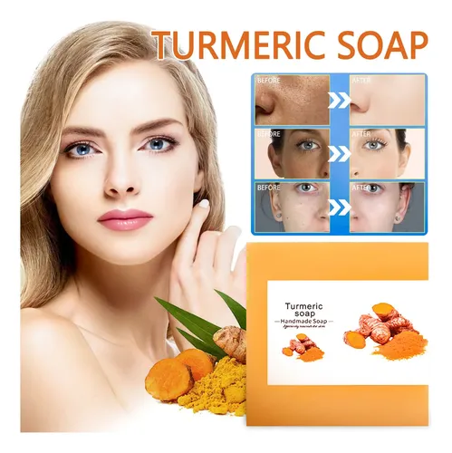 Jabón Portátil De Cúrcuma, Jabón De Manos, Limpieza Facial Y