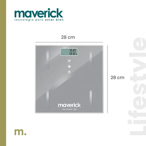 Balanza Personal Maverick Grasa Corporal Bpd01 Gris