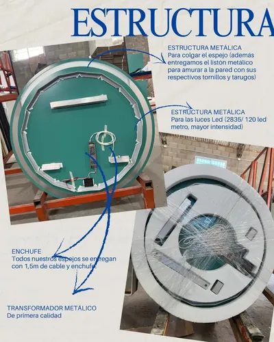 Espejo Led Fría O Cálida Esmerilado Circular 80 Cm Enc Touch