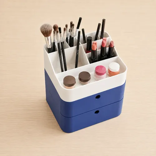 Organizador De Maquillaje Y Cosméticos Con 2 Cajones