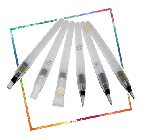 Kit X6 Pinceles Waterbrush Aplicador Agua Acuarela Deco Uñas