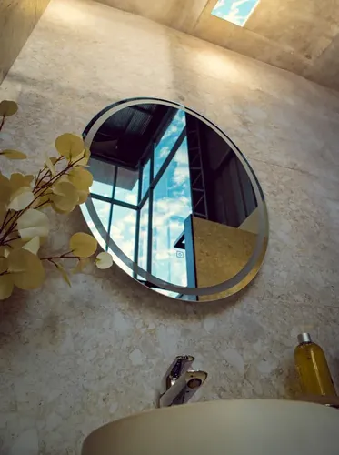 Espejo Led Baño Redondo 60x60cm, Táctil Moderno