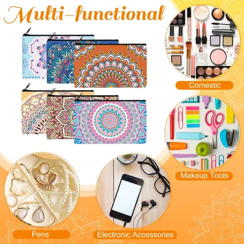 Bolsas De Maquillaje Yahenda Mandala Canvas, 16 Unidades, Pa
