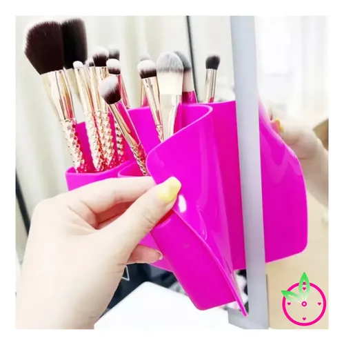 Organizador Multiuso G Silicona Maquillaje Brocha Pincel Hdr Color Fucsia