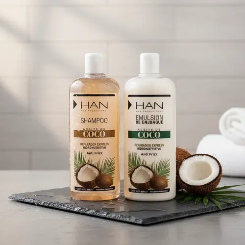 Han Coco Shampoo + Acondicionador Reparador Anti Frizz