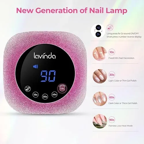 Lampara Uv Led Lavinda 54w La601b Dc Negro Sensor Timer 4