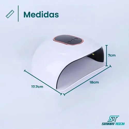 Cabina Lampara Smart Tech Uñas Esculpidas Uv Led Sensor Profesional Digital Color Blanco
