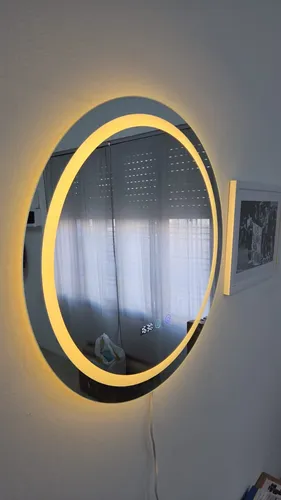 Espejo Con Luz Led Redondo Oval Baño Tactil Cuantoarte