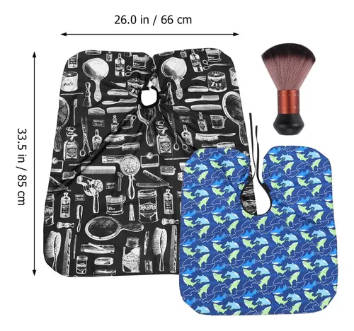 Capa De Barbero Con Forma De Brocha Para Corte De Cabello