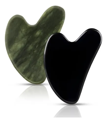 Gua Sha Facial Tools Fuiyoocen Natural Jade, Paquete De 2 Un