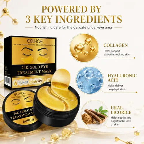 Parches De Oro Para Ojos Ojeras Mascarilla 120 Pzas
