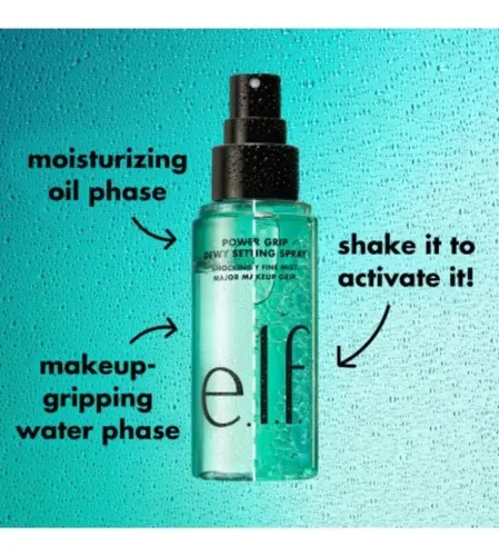 Fijador Maquillaje E.L.F. Cosmetics Power Grip Dewy Spray 80ml Larga Duración