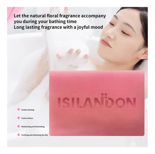 Jabón De Baño Natural Con Aroma A Rosa Isilandon Infundido Y