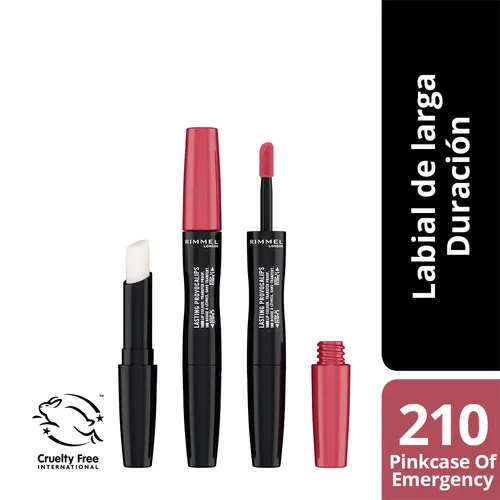 Rimmel Labial Líquido Lasting Provocalips Acabado Liso Color 210 Pinkcase Of Emergency