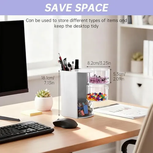 Organizador De Pelo Novabrand Porta Cepillos Giratorio 3n Blanco