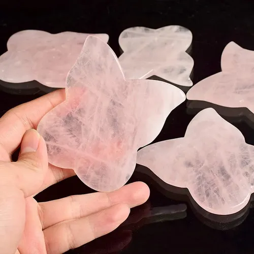 J/ Jade Gua Sha Mariposa Cuarzo Rosa Masaje Facial