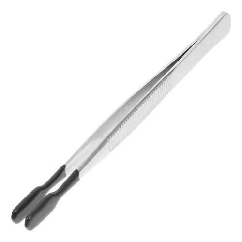 Flat Tip Stainless Steel Tweezers For Aquarium Silver