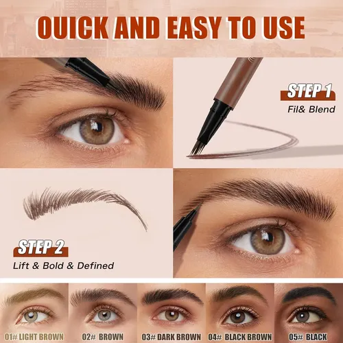 Delineador De Cejas 4d Marrón Oscuro Impermeable