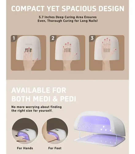 Lámpara Uv Led Meremit 72w Recargable Para Uñas Con Sensor