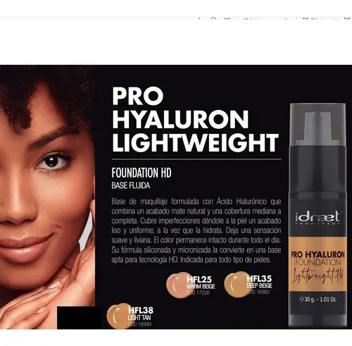 Base Fluida Pro Hyaluron Lightweight Hd Light Tan 38 Idraet
